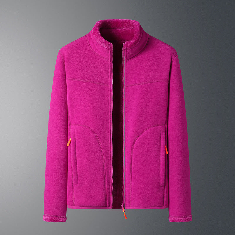 Polaire zippée à col montant, deux faces — coloris