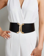 Ceinture élastique à motif dragon et fermoir à pression
