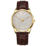 Montre homme classique dorée à bracelet cuir — coloris