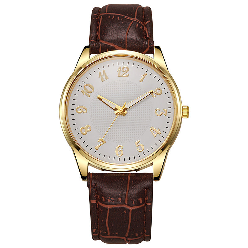 Montre homme classique dorée à bracelet cuir — coloris