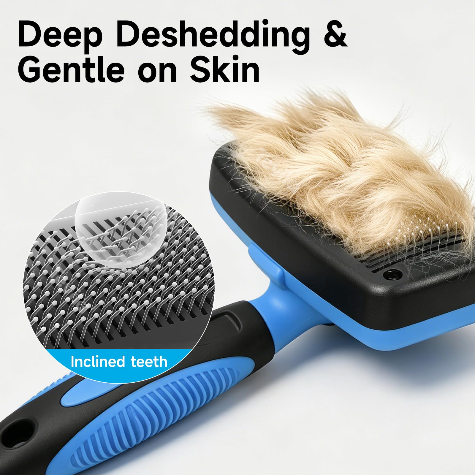 Brosse auto-nettoyante pour chien et chat — poils rétractables