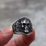 Bague homme tête de mort en acier inoxydable