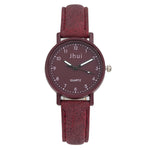 Montre femme rétro à bracelet cuir et cadran teinté — coloris