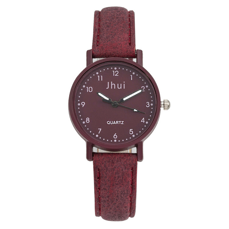 Montre femme rétro à bracelet cuir et cadran teinté — coloris