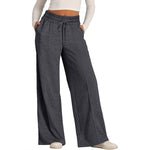 Pantalon large en molleton, pli marqué devant
