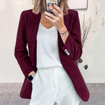 Blazer en velours côtelé sans boutons — coupe longue ajustée