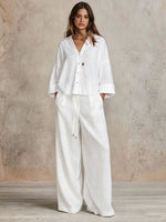 Ensemble 2 pièces — chemise ample et pantalon large — coloris