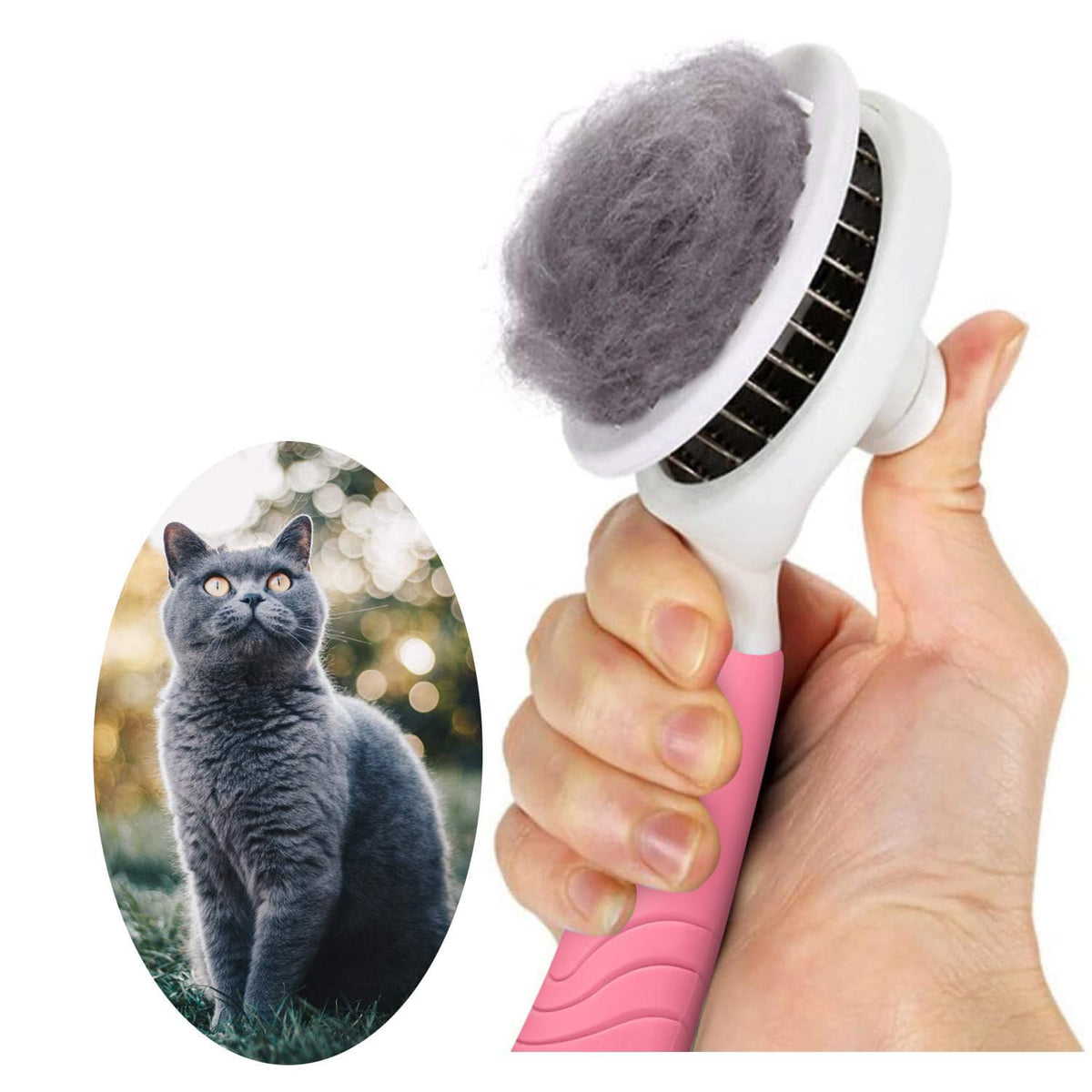 Brosse à picots rétractables, se vide d’un bouton