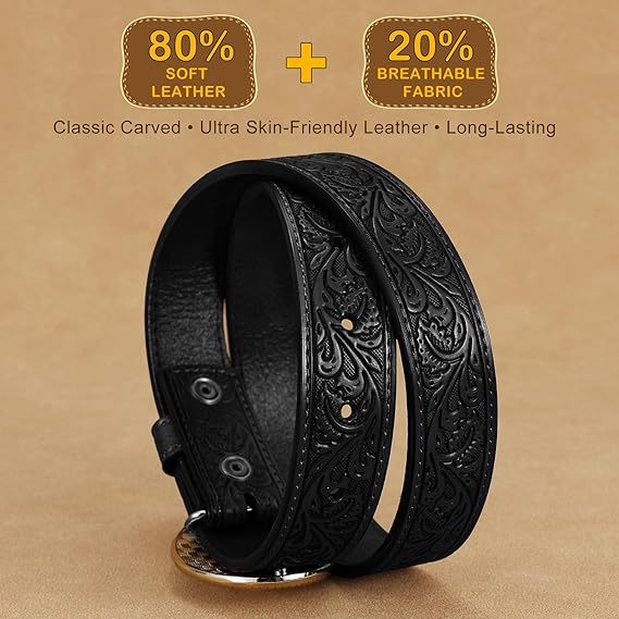 Ceinture enfant western à boucle gravée