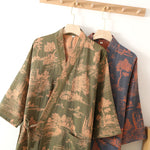 Peignoir kimono long en gaze de coton