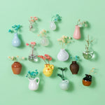 Mini vases magnétiques en céramique, lot de cinq — coloris