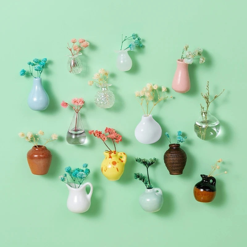 Mini vases magnétiques en céramique, lot de cinq — coloris