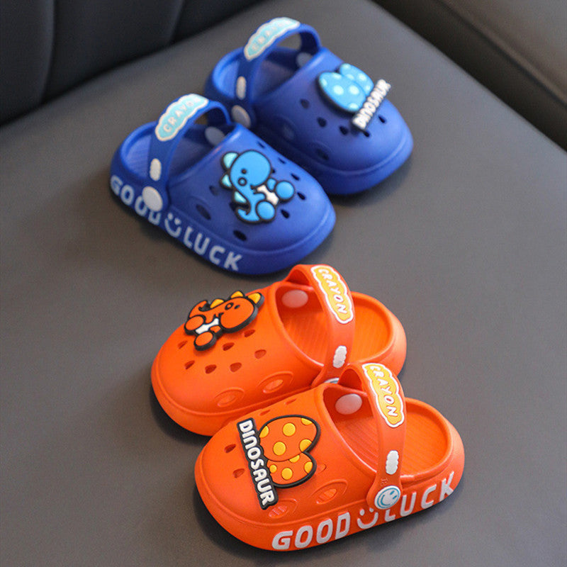 Chaussons enfant à motif dinosaure — semelle souple