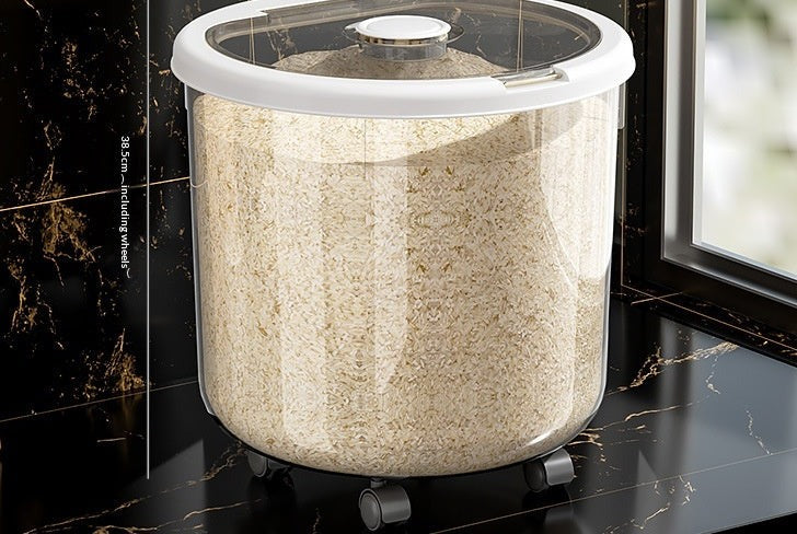Bac à riz hermétique transparent — 5 à 25 kg, avec verre doseur