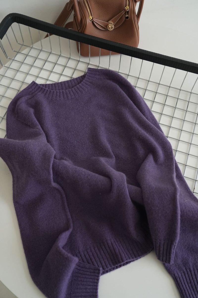 Pull col rond en maille douce, coupe ample