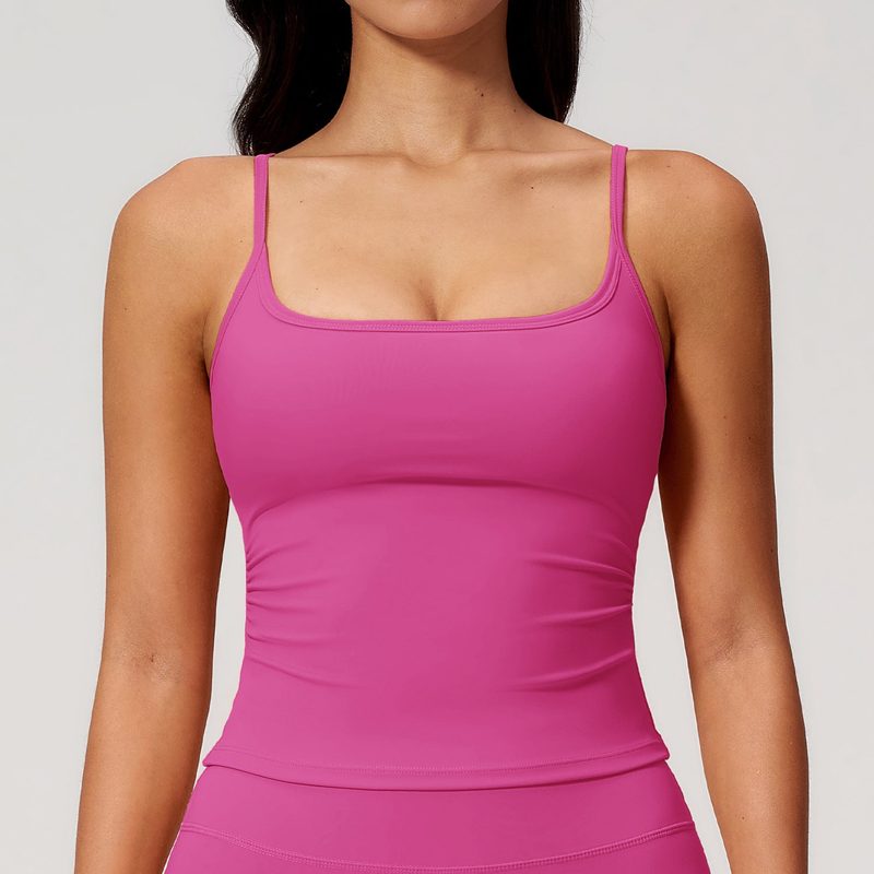 Camiseta deportiva de tirantes finos — punto cepillado suave
