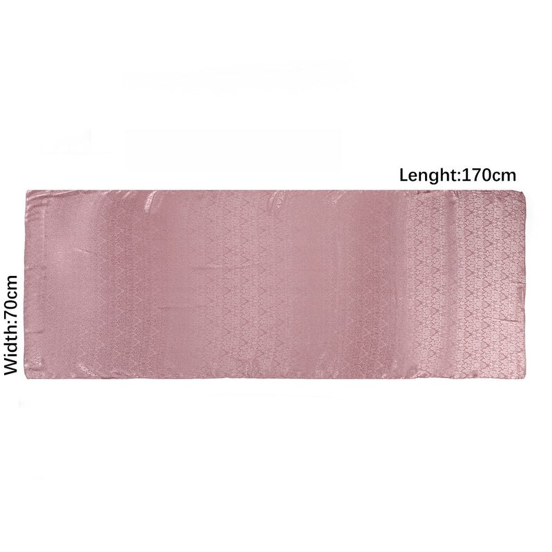 Foulard long en satin jacquard — motif tissé, 12 coloris