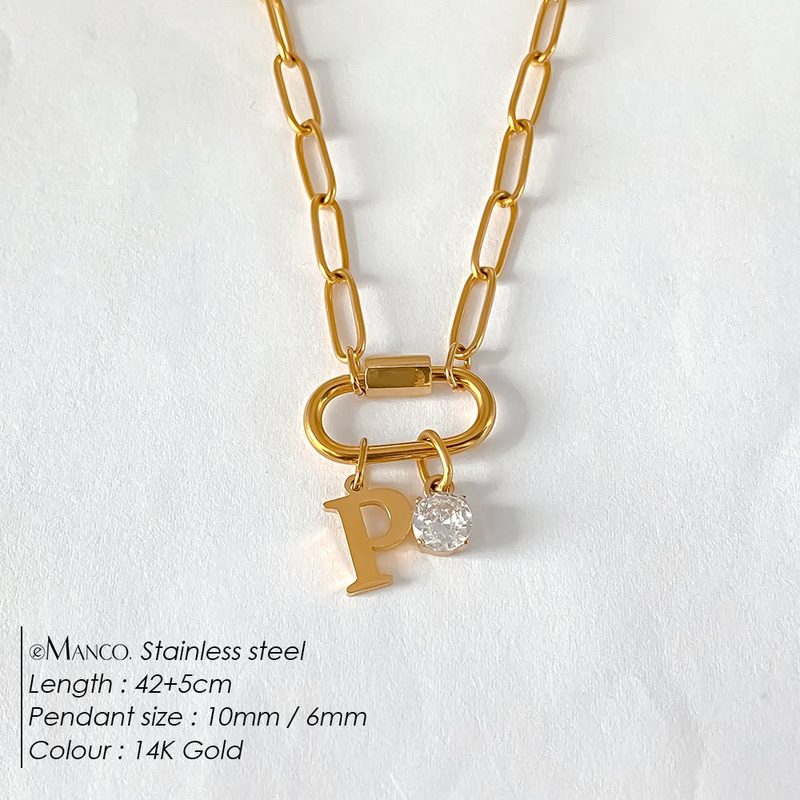 Collier lettre à personnaliser — initiale A à Z, acier inoxy — coloris