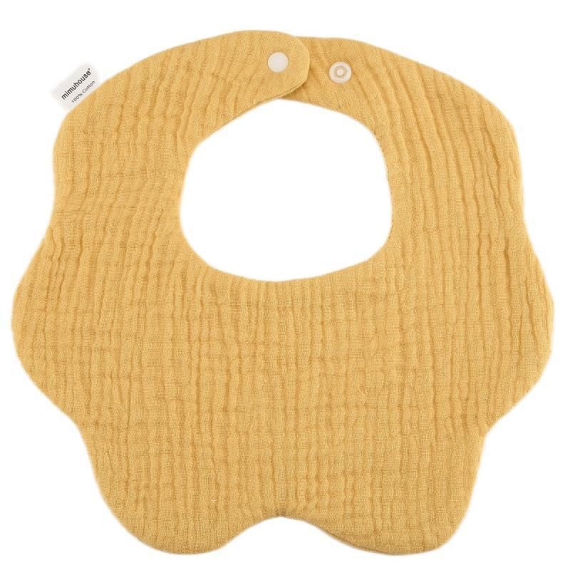 Bavoir pétale en gaze de coton à pressions