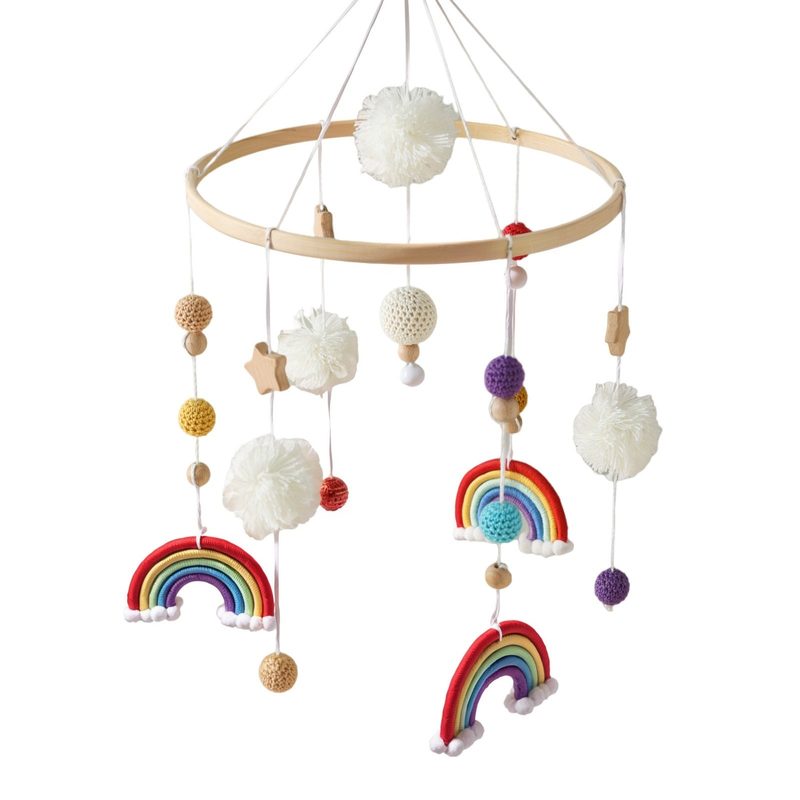 Babymobiel in Scandinavische stijl — decoratie voor de babykamer — kleur