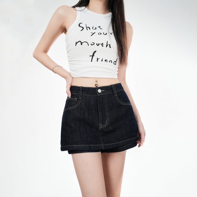 Jupe-short taille haute — short intégré anti-remontée