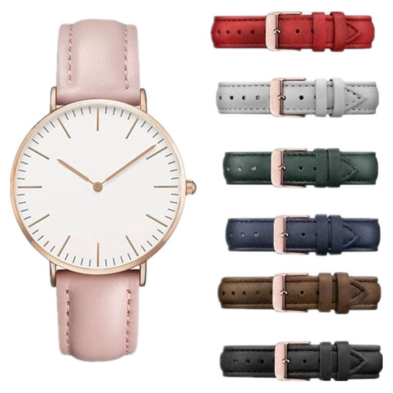 Minimalistische Unisex-Uhr, Zifferblatt 40 mm und Lederarmband
