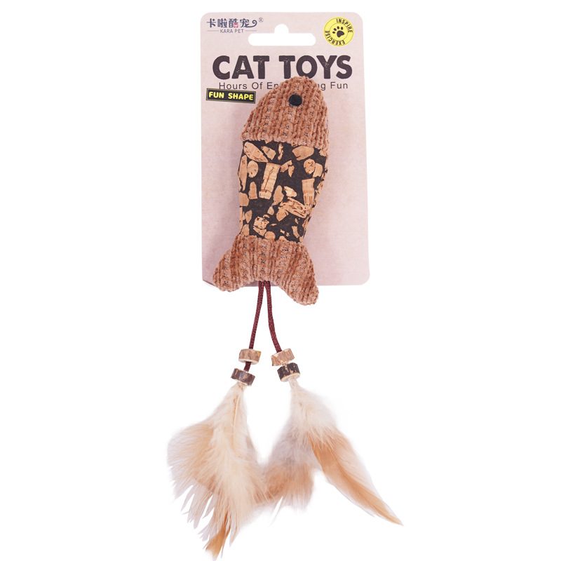 Cat fishing rod toy, mouse and feathers