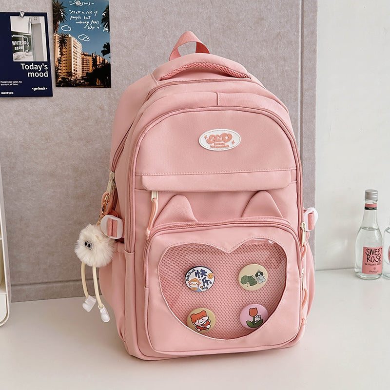 Mochila escolar con chapas — con o sin colgante