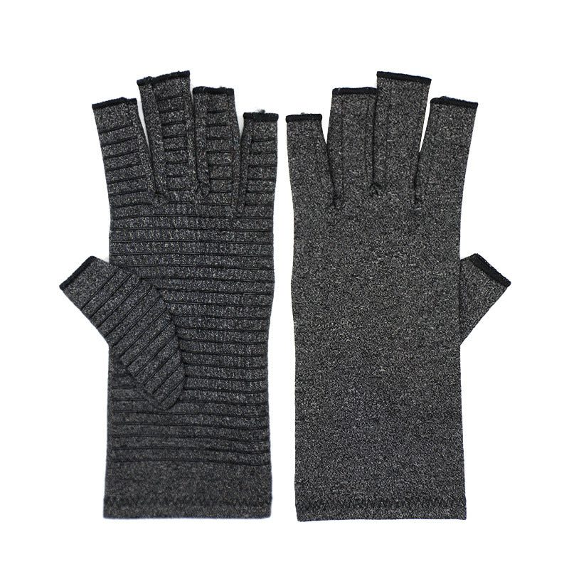 Vingerloze handschoenen grijs gemêleerd — ribbreisel, maten S t/m XL