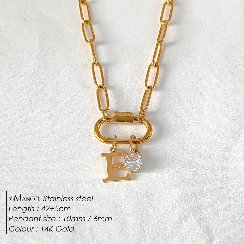 Collier lettre à personnaliser — initiale A à Z, acier inoxy — coloris