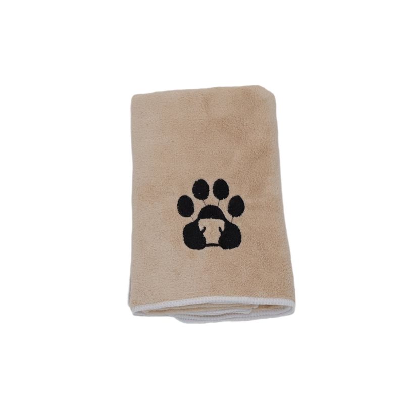 Grande serviette microfibre pour chien, brodée d’une patte