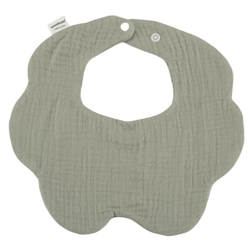 Bavoir pétale en gaze de coton à pressions