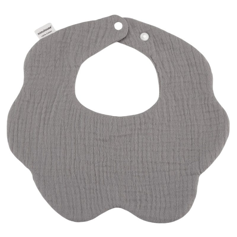 Bavoir pétale en gaze de coton à pressions
