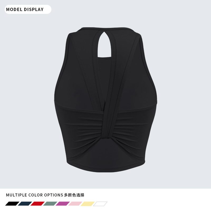Top sportivo corto con schiena aperta annodata — a vogatore — colore