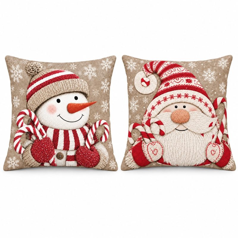 Housses de coussin de Noël, lot de 2 — 45 × 45 cm