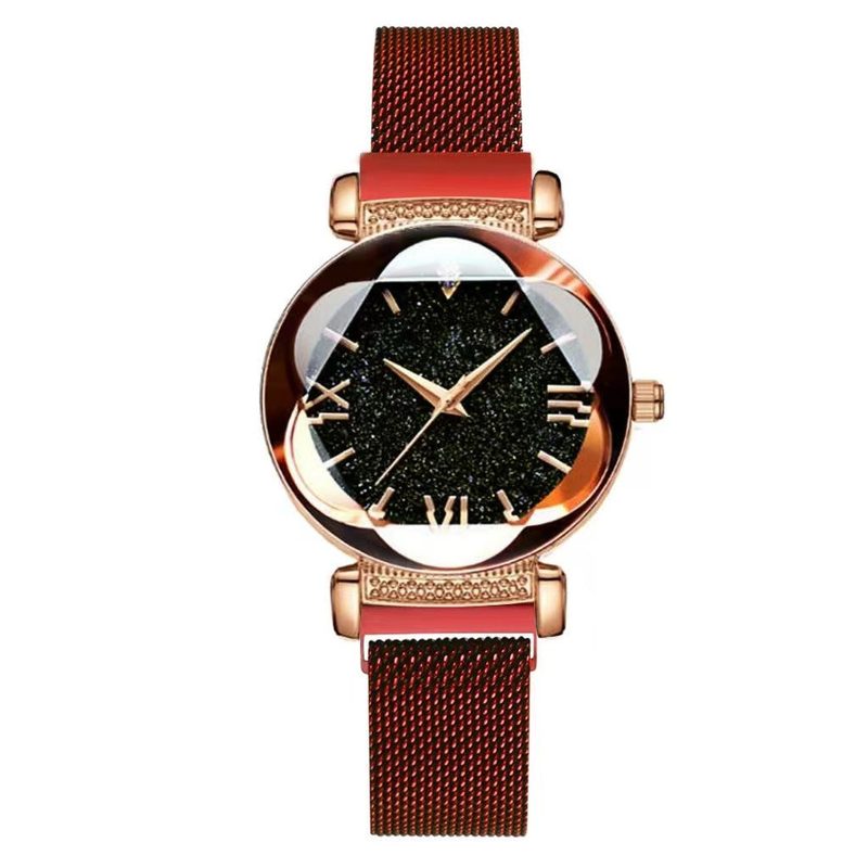 Damenuhr mit Sternenhimmel-Zifferblatt und magnetischem Milanaise-Armband