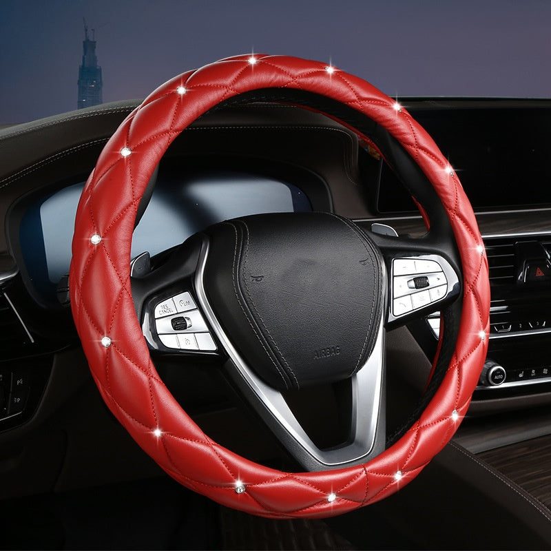 Capa de volante acolchoada com strass — para o inverno — cor