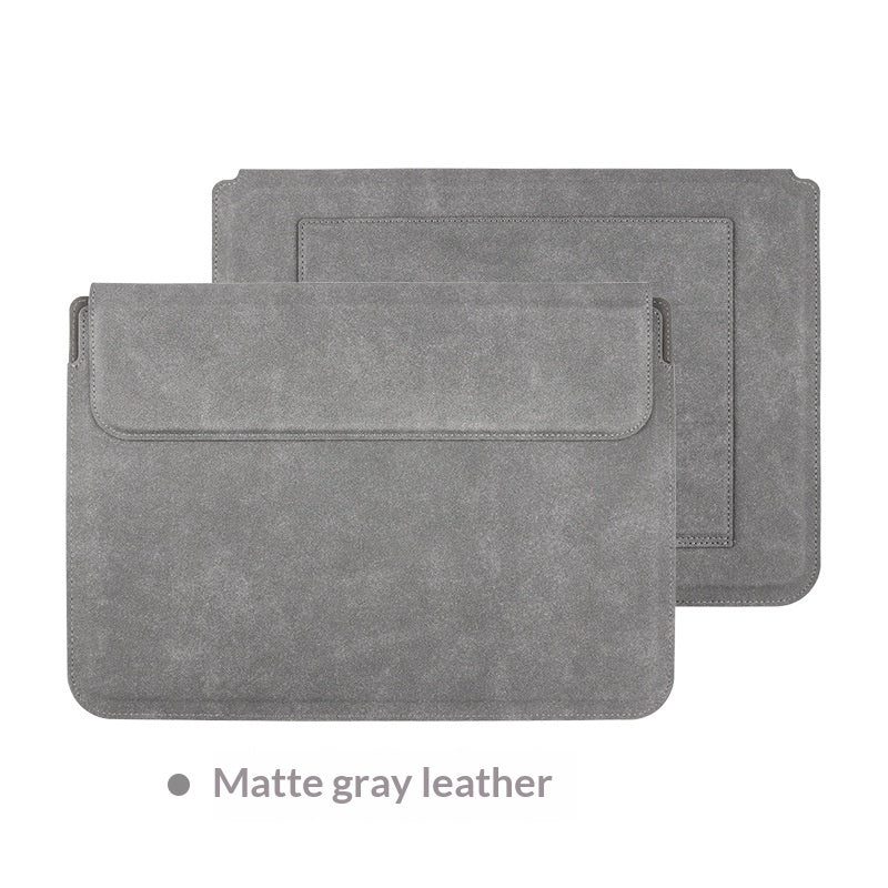 Laptophoes in leerlook — uitklapbaar tot standaard — kleur