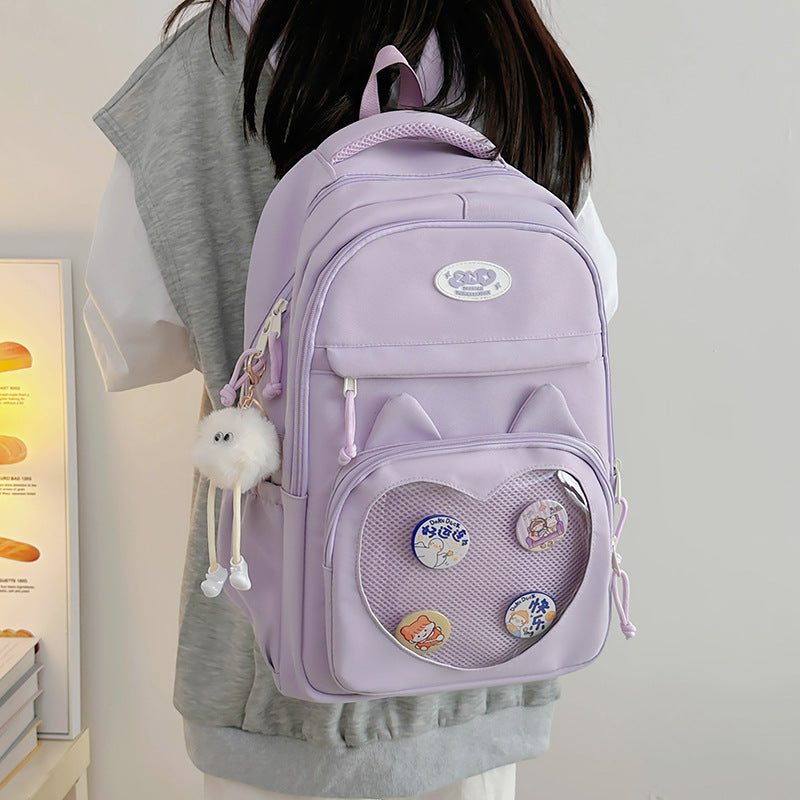 Mochila escolar con chapas — con o sin colgante