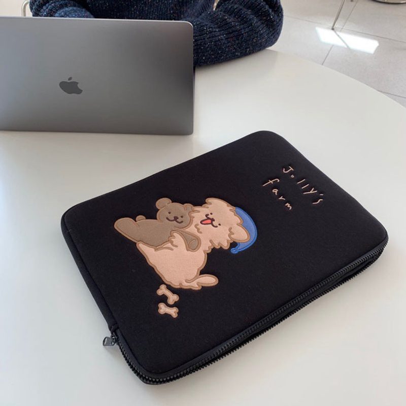 Custodia per PC portatile ricamata con orsetto