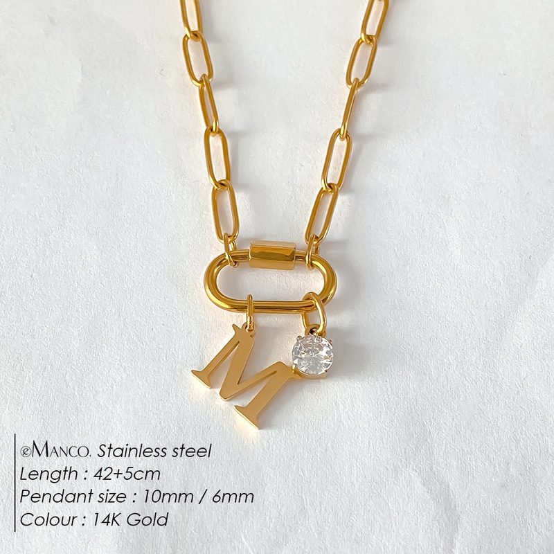 Collier lettre à personnaliser — initiale A à Z, acier inoxy — coloris