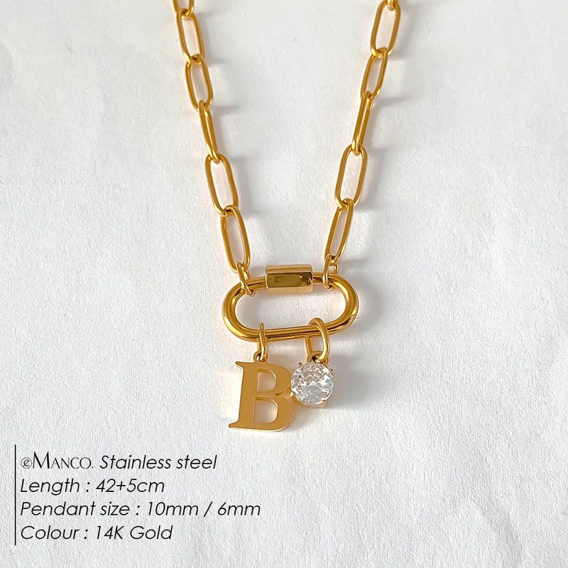 Collier lettre à personnaliser — initiale A à Z, acier inoxy — coloris