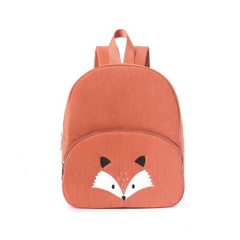 Kindergartenrucksack aus Cord mit Tiergesicht