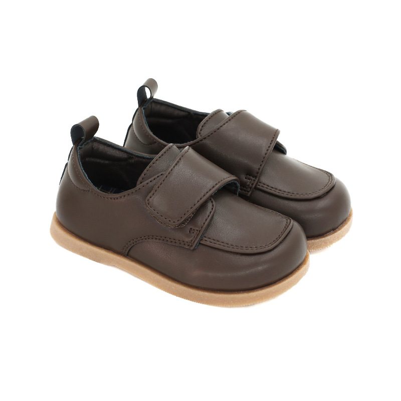 Chaussures de ville enfant effet cuir — patte à scratch