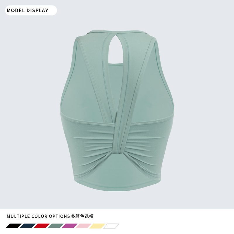 Top sportivo corto con schiena aperta annodata — a vogatore — colore