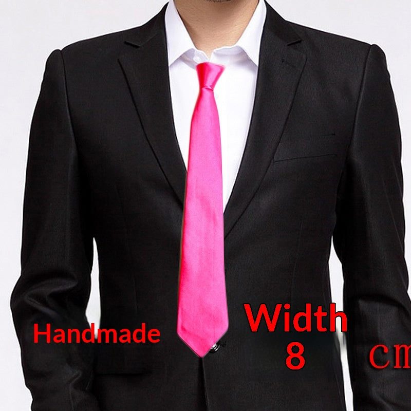 Cravate homme 8 cm — nouage main, coloris unis