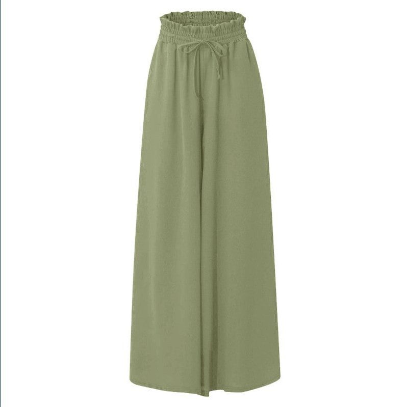 Jupe-culotte longue à taille élastique et cordon — coloris