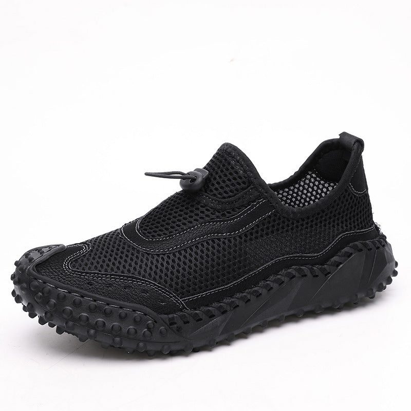 Sapatos de homem em mesh respirável — de calçar, sola dentada