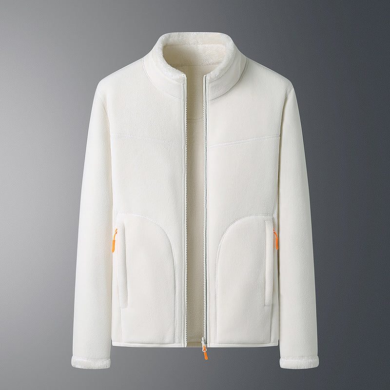 Full-zip high-neck fleece, double-faced — colour