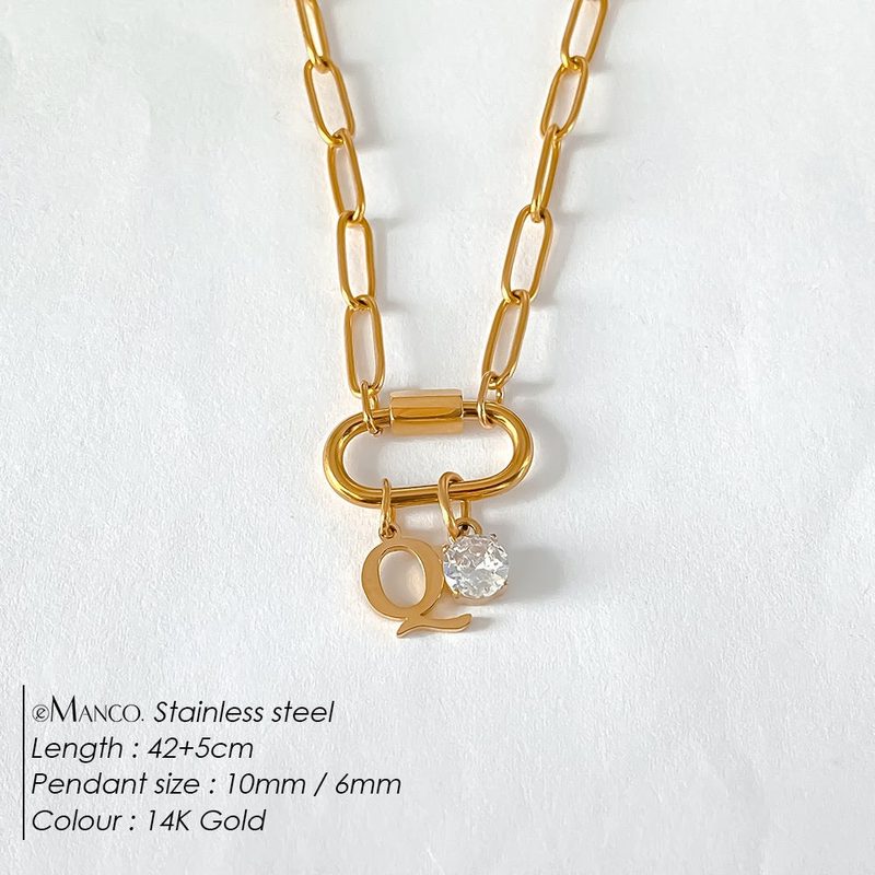 Collier lettre à personnaliser — initiale A à Z, acier inoxy — coloris
